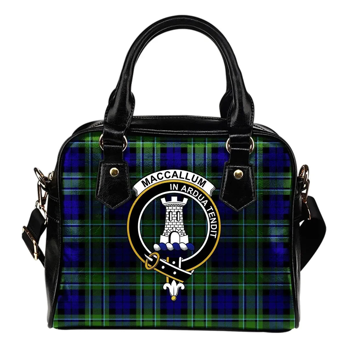 MacCallum Modern Tartan Crest Shoulder Handbag