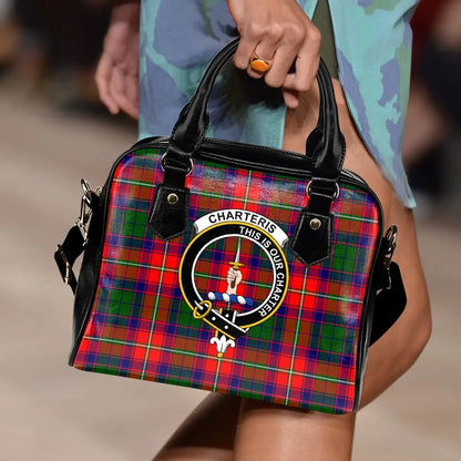 Charteris District Tartan Crest Shoulder Handbag