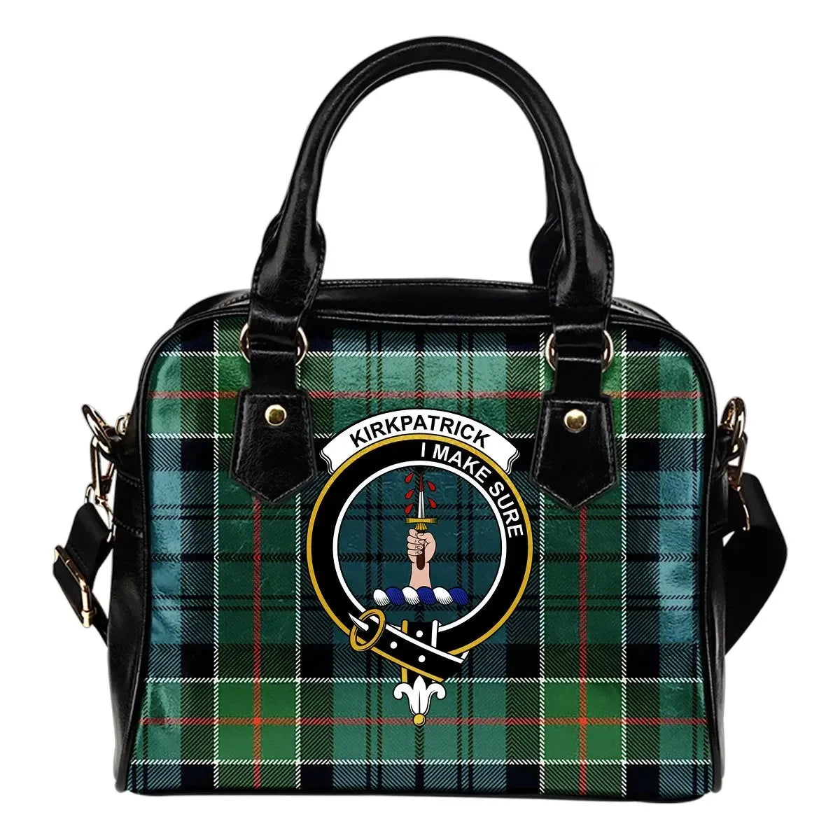 Kirkpatrick Tartan Crest Shoulder Handbag