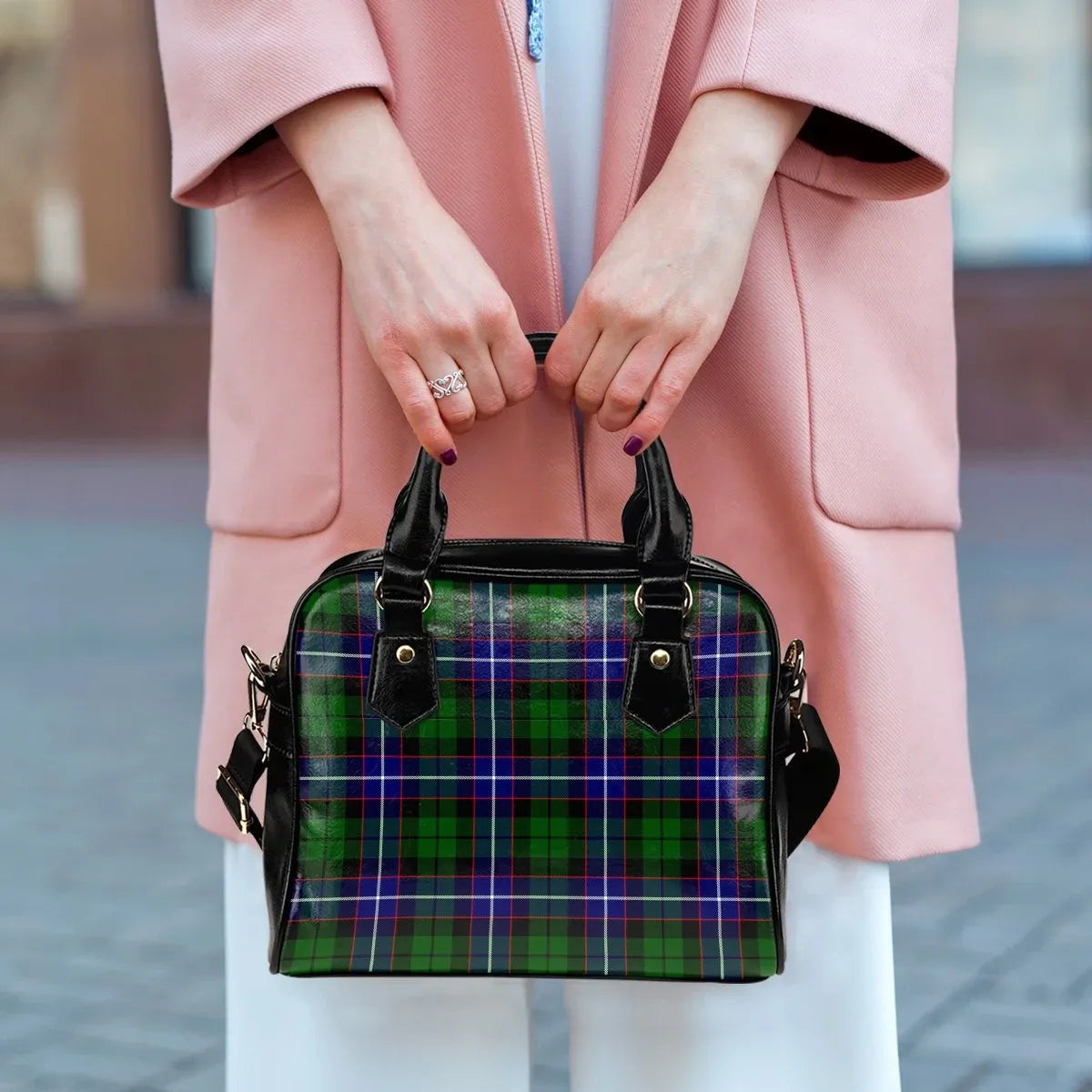 Russell Modern Tartan Plaid Shoulder Handbag