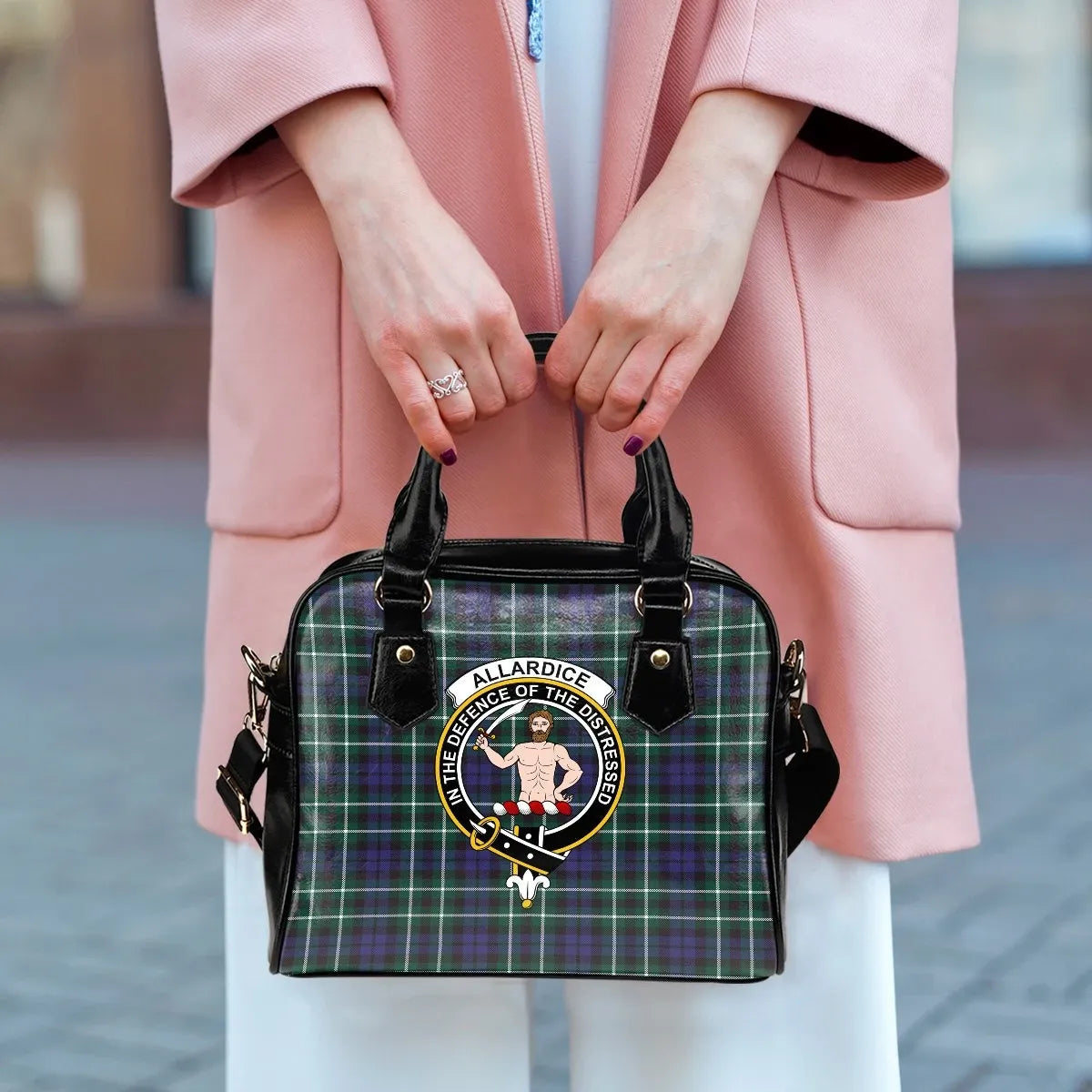 Allardice Tartan Crest Shoulder Handbag