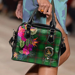 Beveridge Tartan Hibiscus Shoulder Handbag
