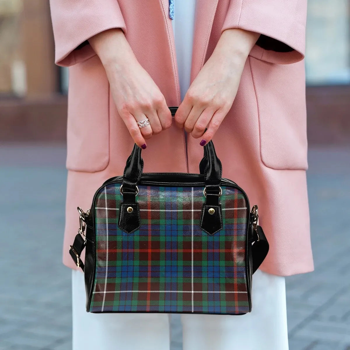 Fraser Hunting Ancient Tartan Plaid Shoulder Handbag