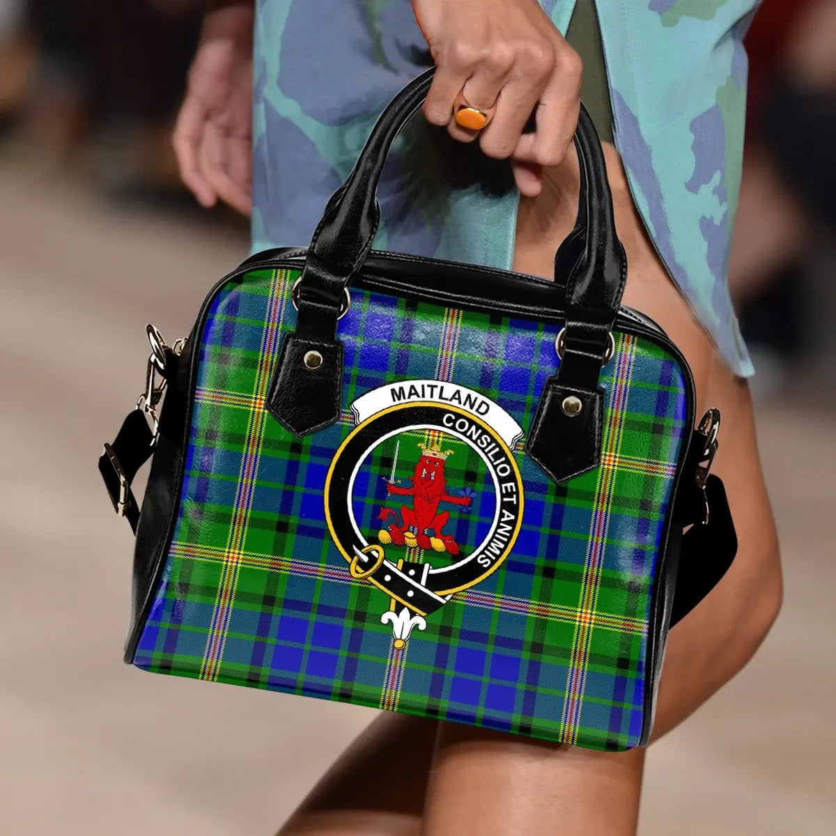Maitland Tartan Crest Shoulder Handbag
