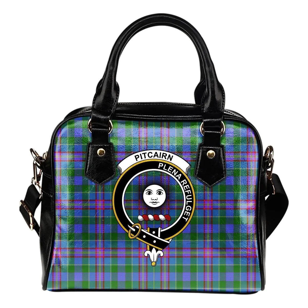 Pitcairn Hunting Tartan Crest Shoulder Handbag