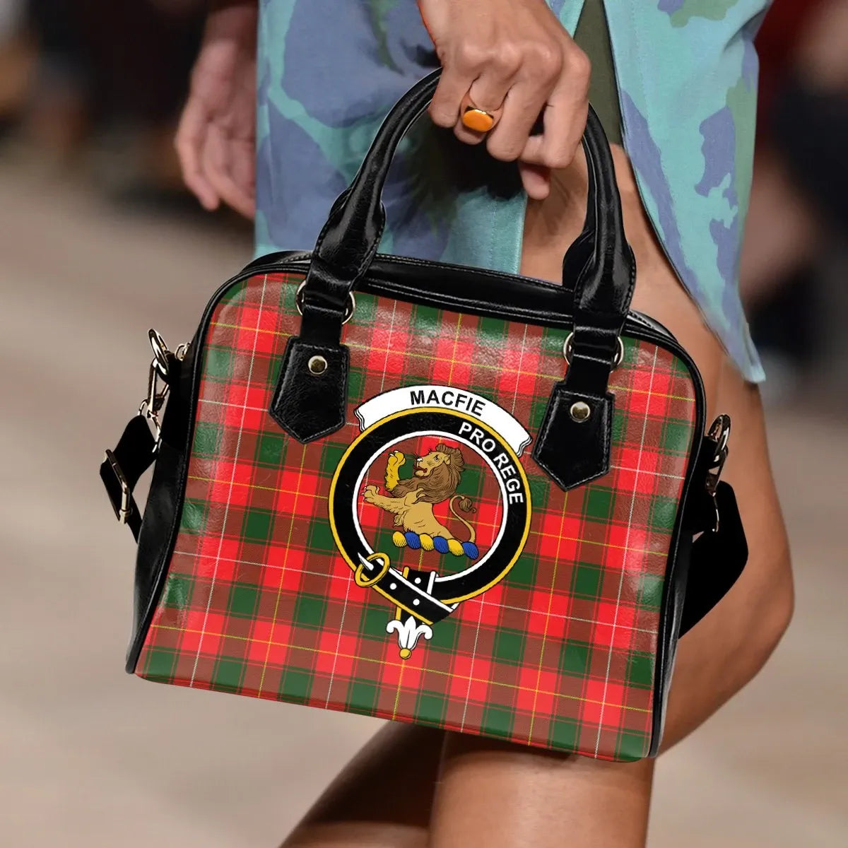 Macfie Tartan Crest Shoulder Handbag