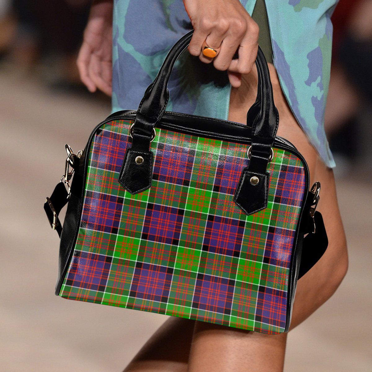 MacDonald of Clanranald Tartan Crest Shoulder Handbag
