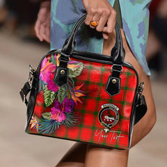 MacDonald (of Sleat) Tartan Hibiscus Shoulder Handbag