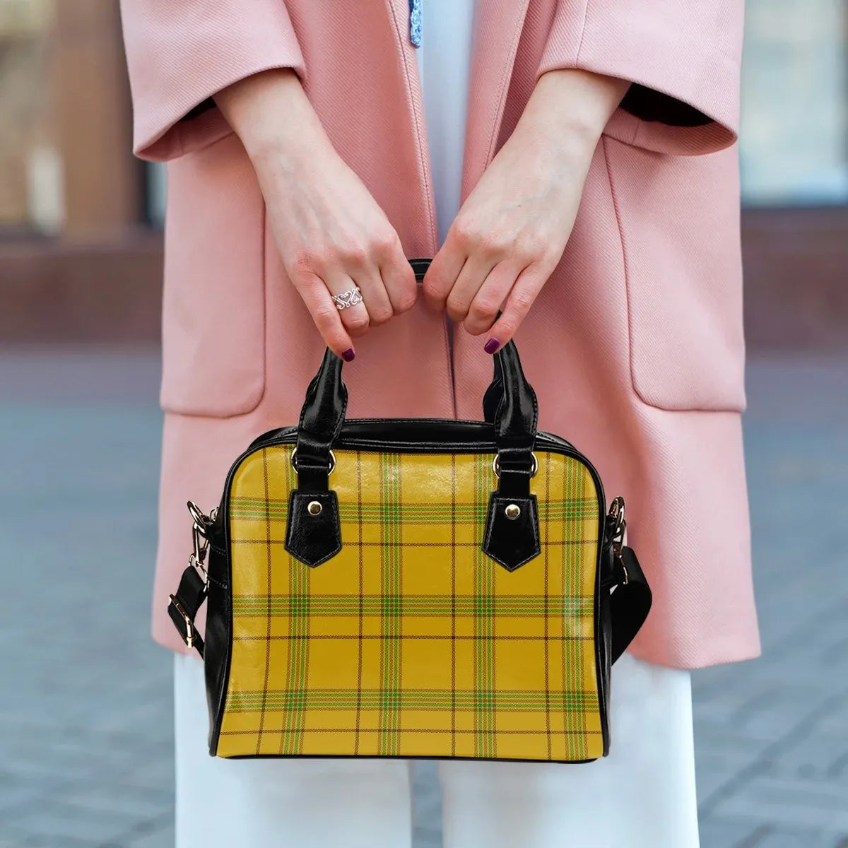 Houston Tartan Plaid Shoulder Handbag