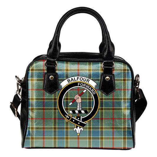 Balfour Blue Tartan Crest Shoulder Handbag