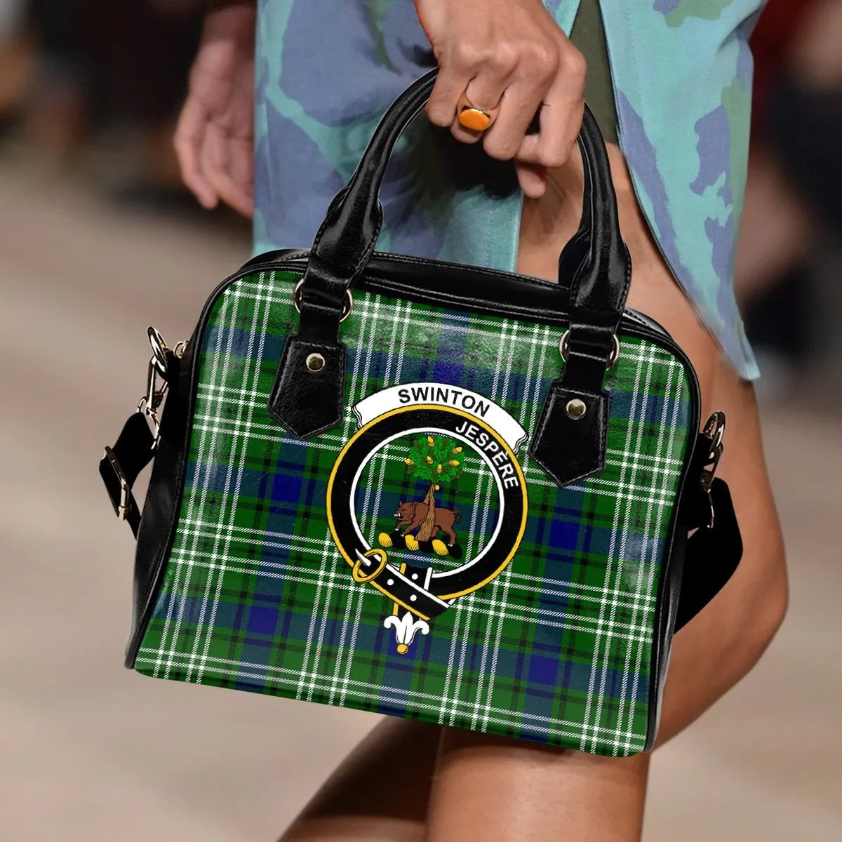 Swinton Tartan Crest Shoulder Handbag