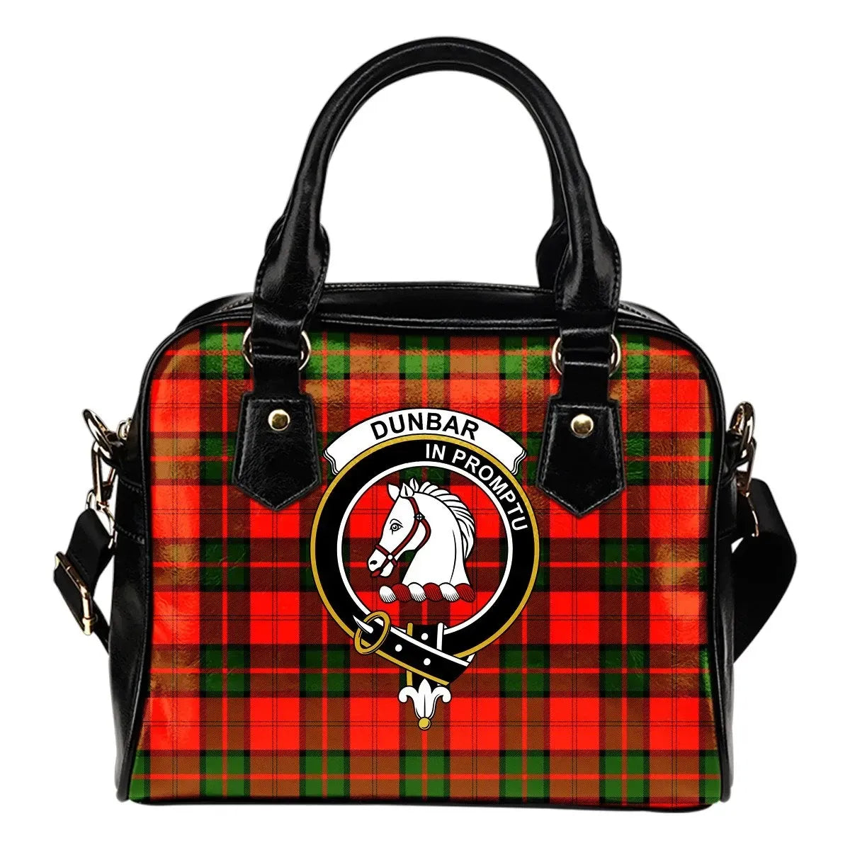 Dunbar Modern Tartan Crest Shoulder Handbag