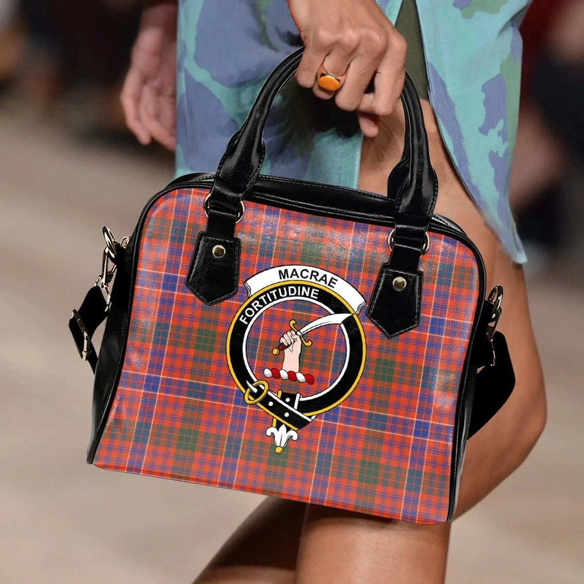 MacRae Ancient Tartan Crest Shoulder Handbag