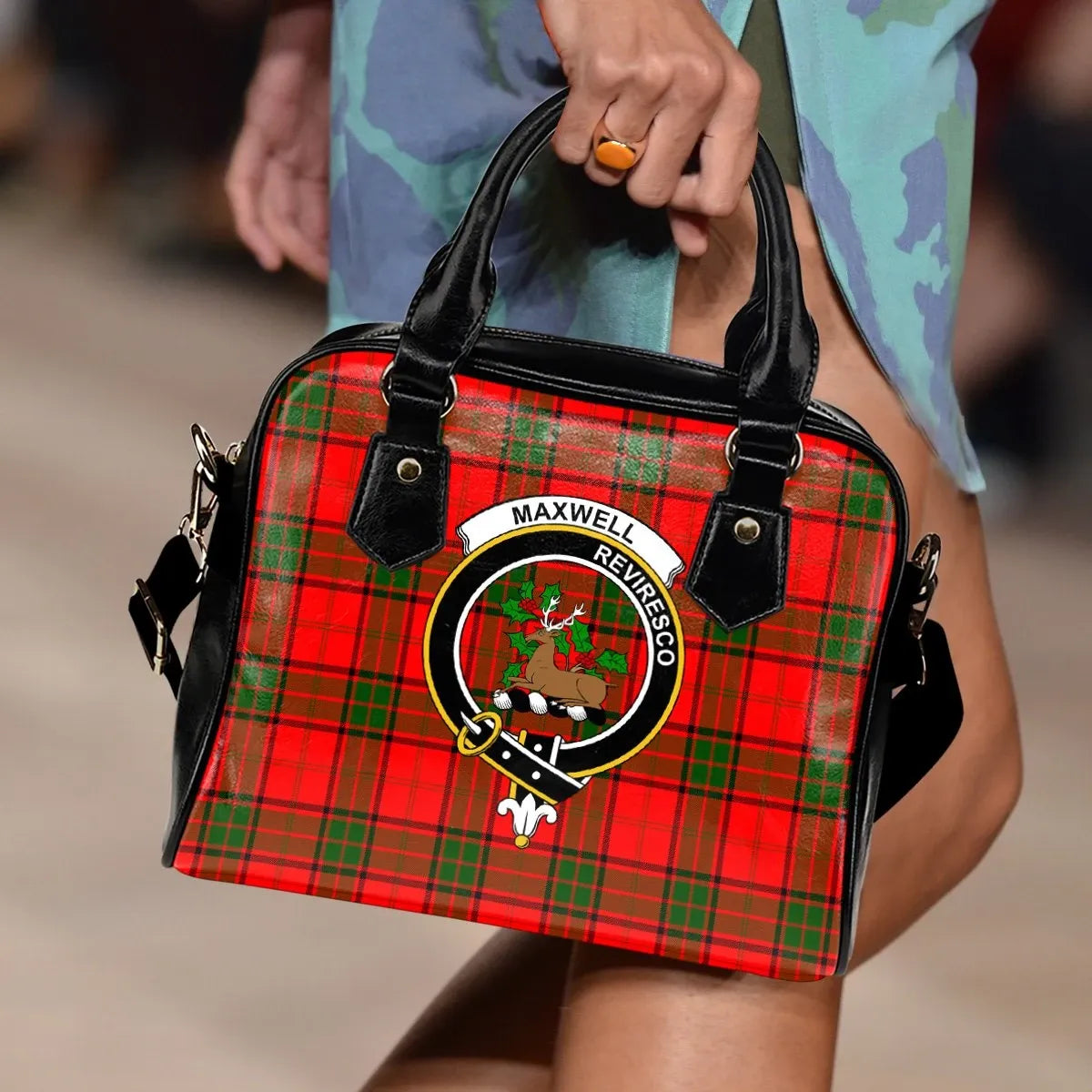 Maxwell Modern Tartan Crest Shoulder Handbag