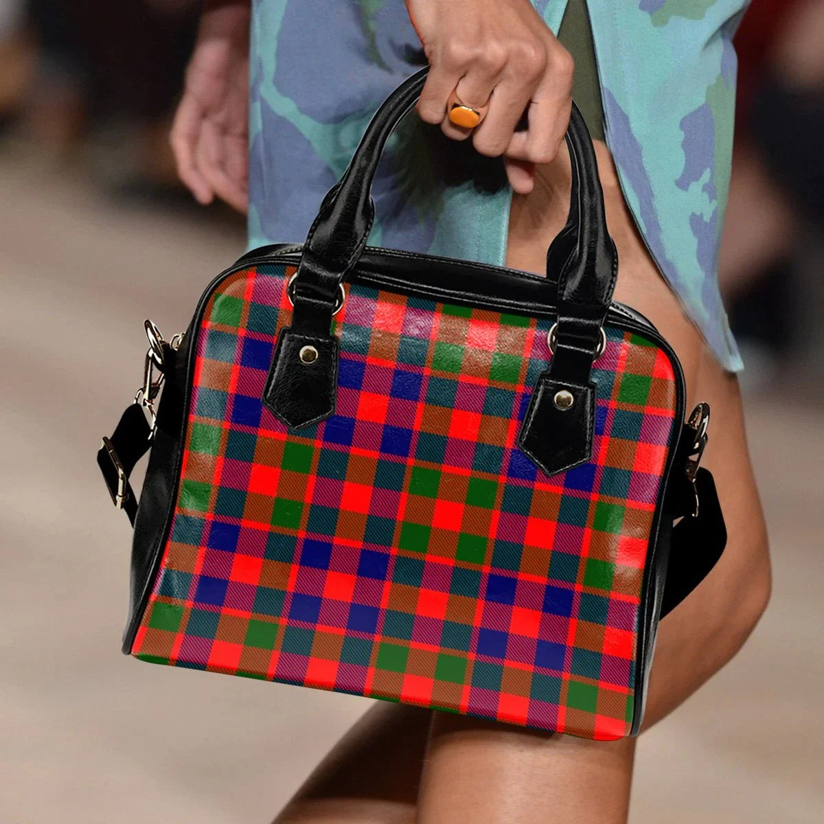 Gow Modern Tartan Plaid Shoulder Handbag