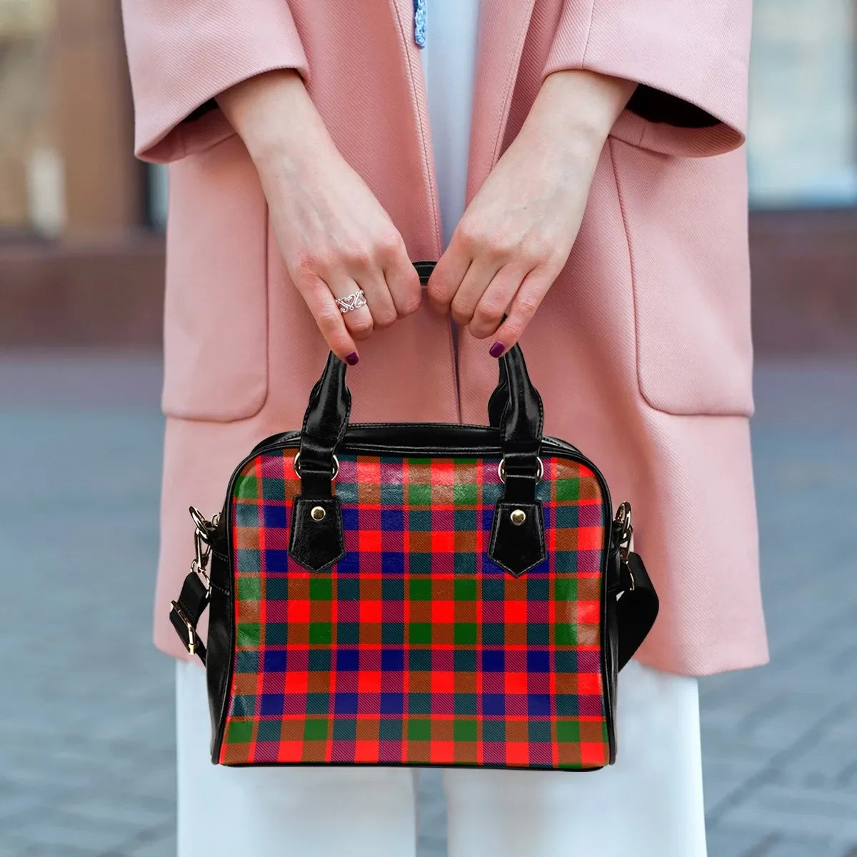 Gow Modern Tartan Plaid Shoulder Handbag