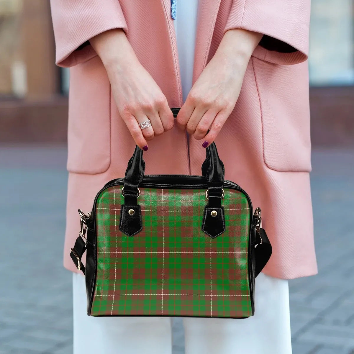 MacKinnon Hunting Modern Tartan Plaid Shoulder Handbag