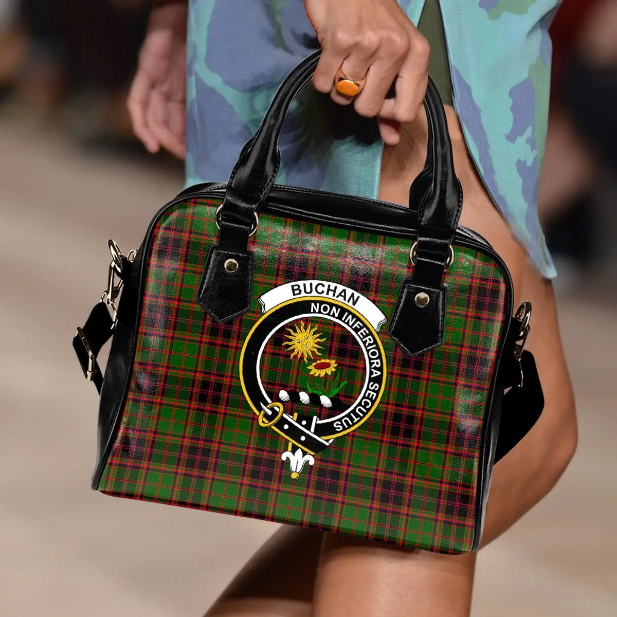 Buchan Modern Tartan Crest Shoulder Handbag