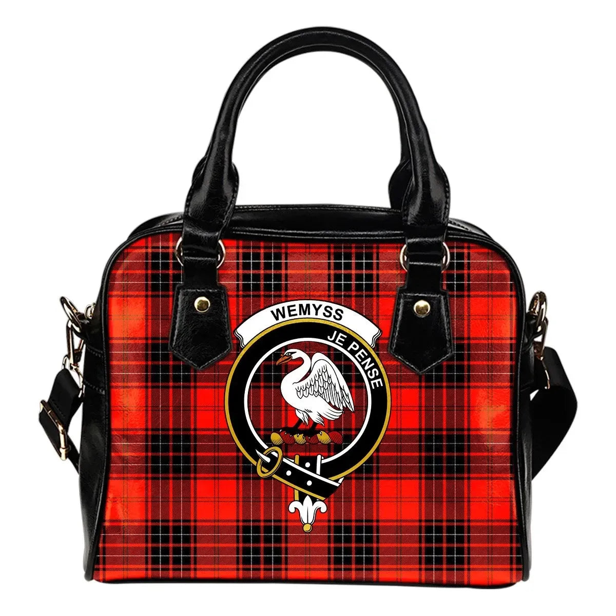 Wemyss Modern Tartan Crest Shoulder Handbag