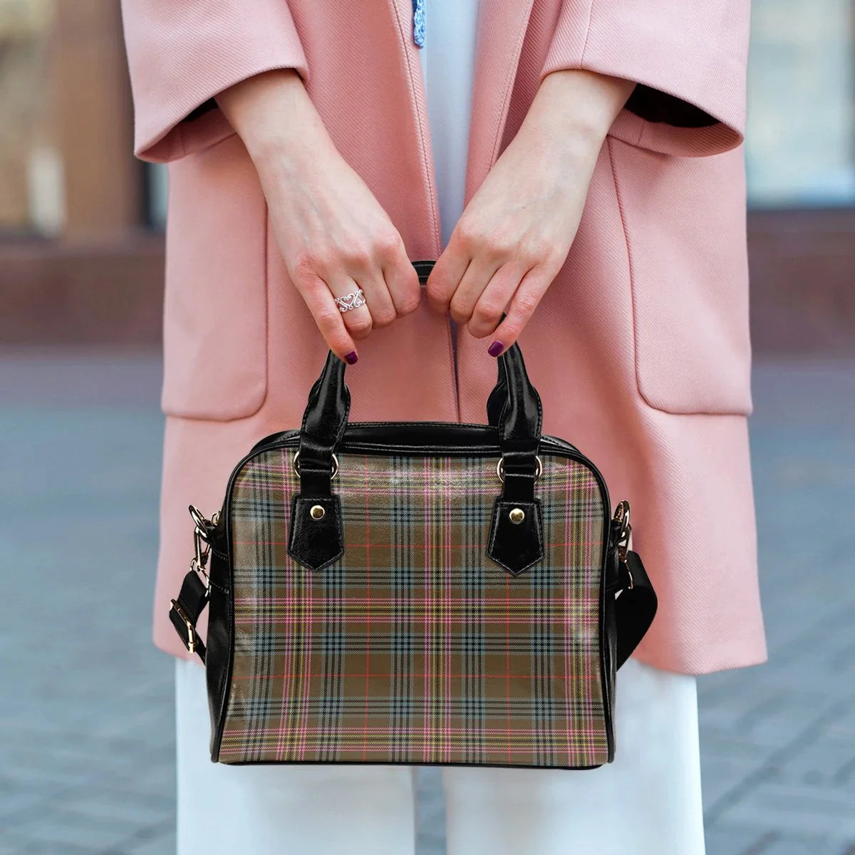 Kennedy Weathered Tartan Plaid Shoulder Handbag