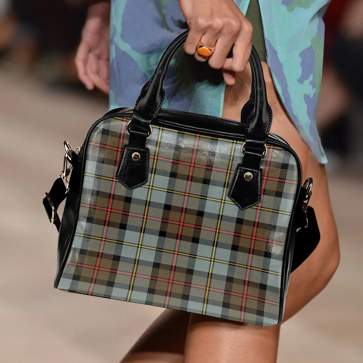 MacLeod of Harris Weathered Tartan Plaid Shoulder Handbag