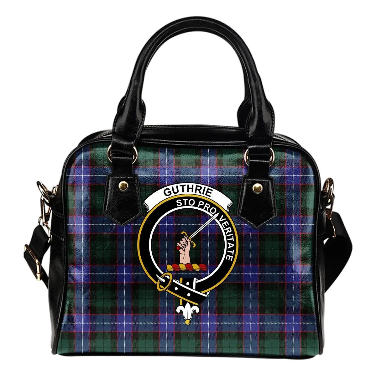 Guthrie Modern Tartan Crest Shoulder Handbag