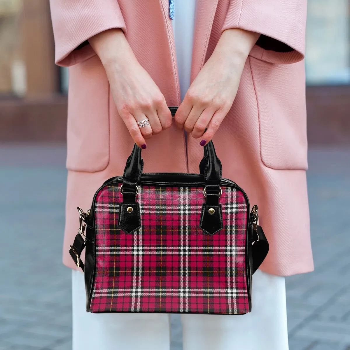 Little Tartan Plaid Shoulder Handbag