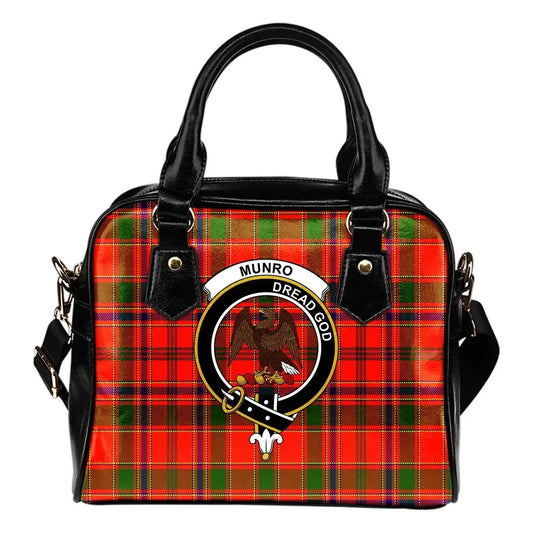 Munro Modern Tartan Crest Shoulder Handbag