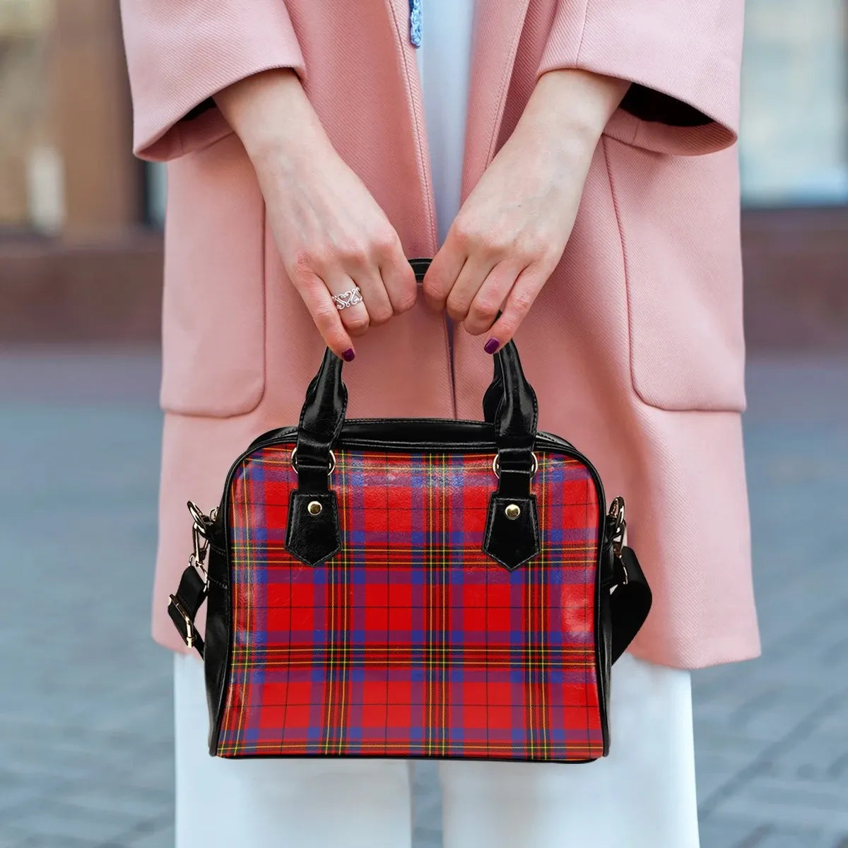 Leslie Modern Tartan Plaid Shoulder Handbag