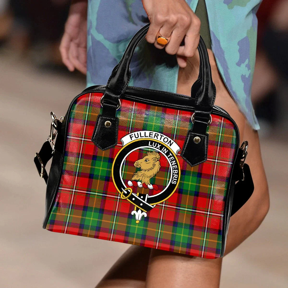 Fullerton Tartan Crest Shoulder Handbag