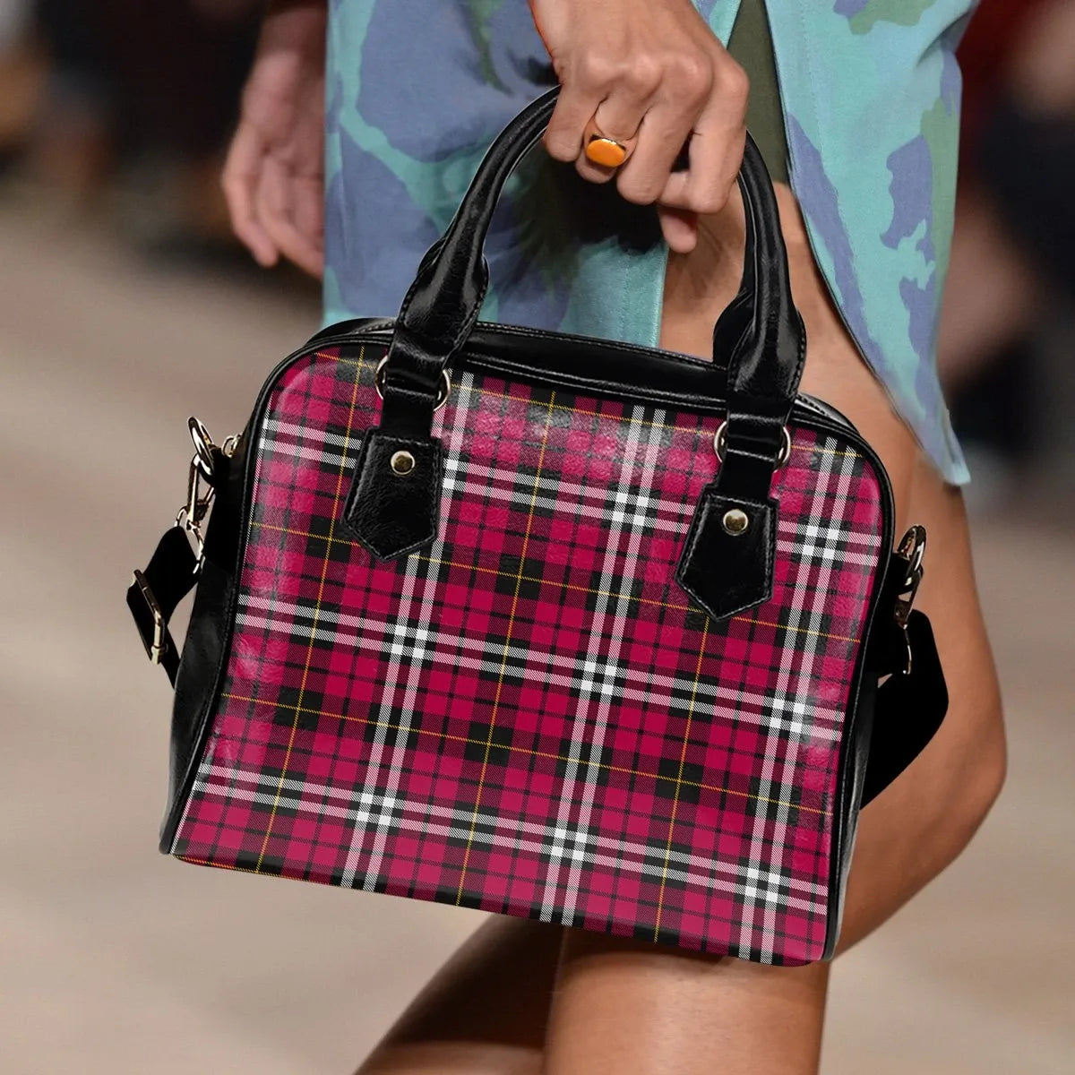 Little Tartan Plaid Shoulder Handbag