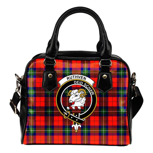 Ruthven Modern Tartan Crest Shoulder Handbag