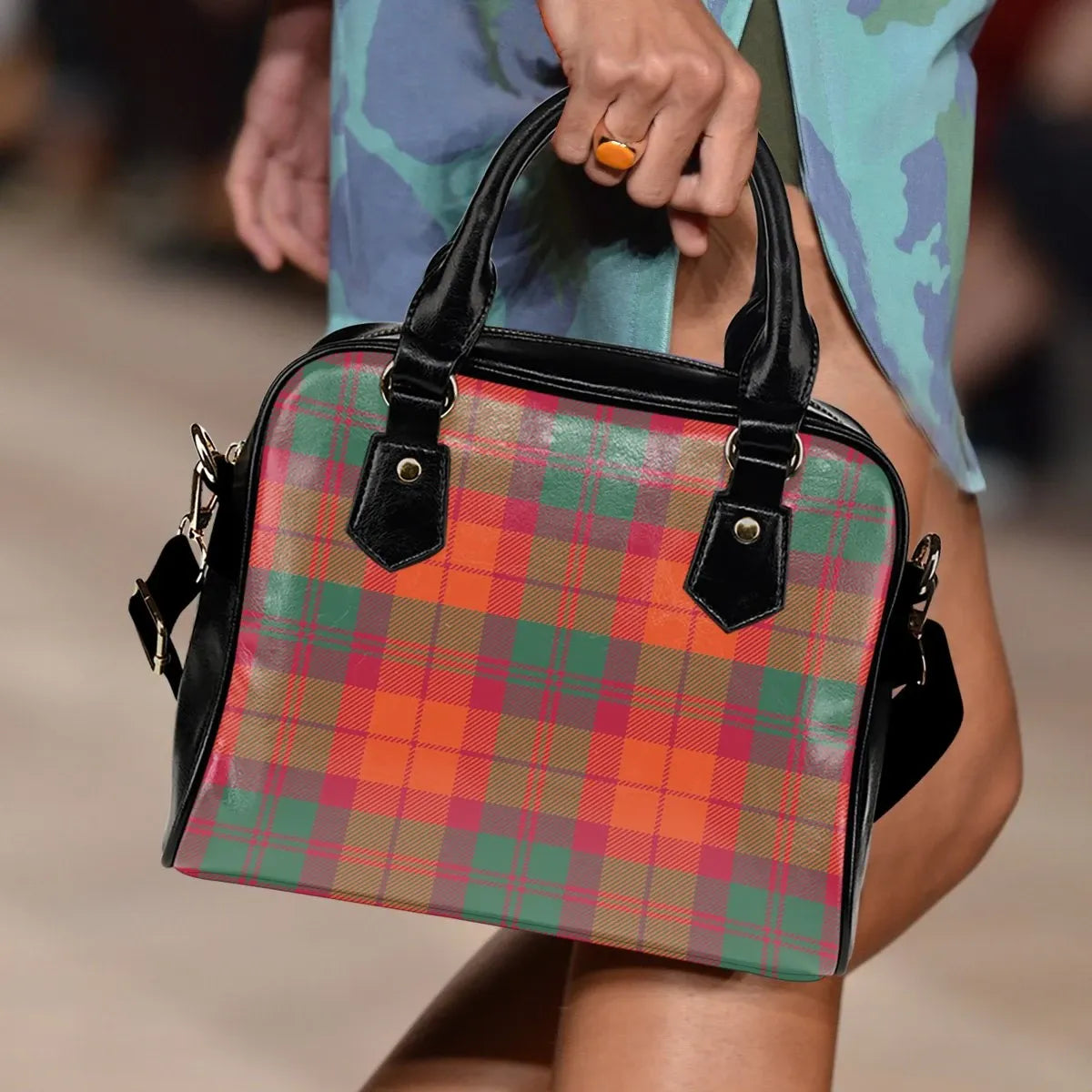 MacNab Ancient Tartan Plaid Shoulder Handbag