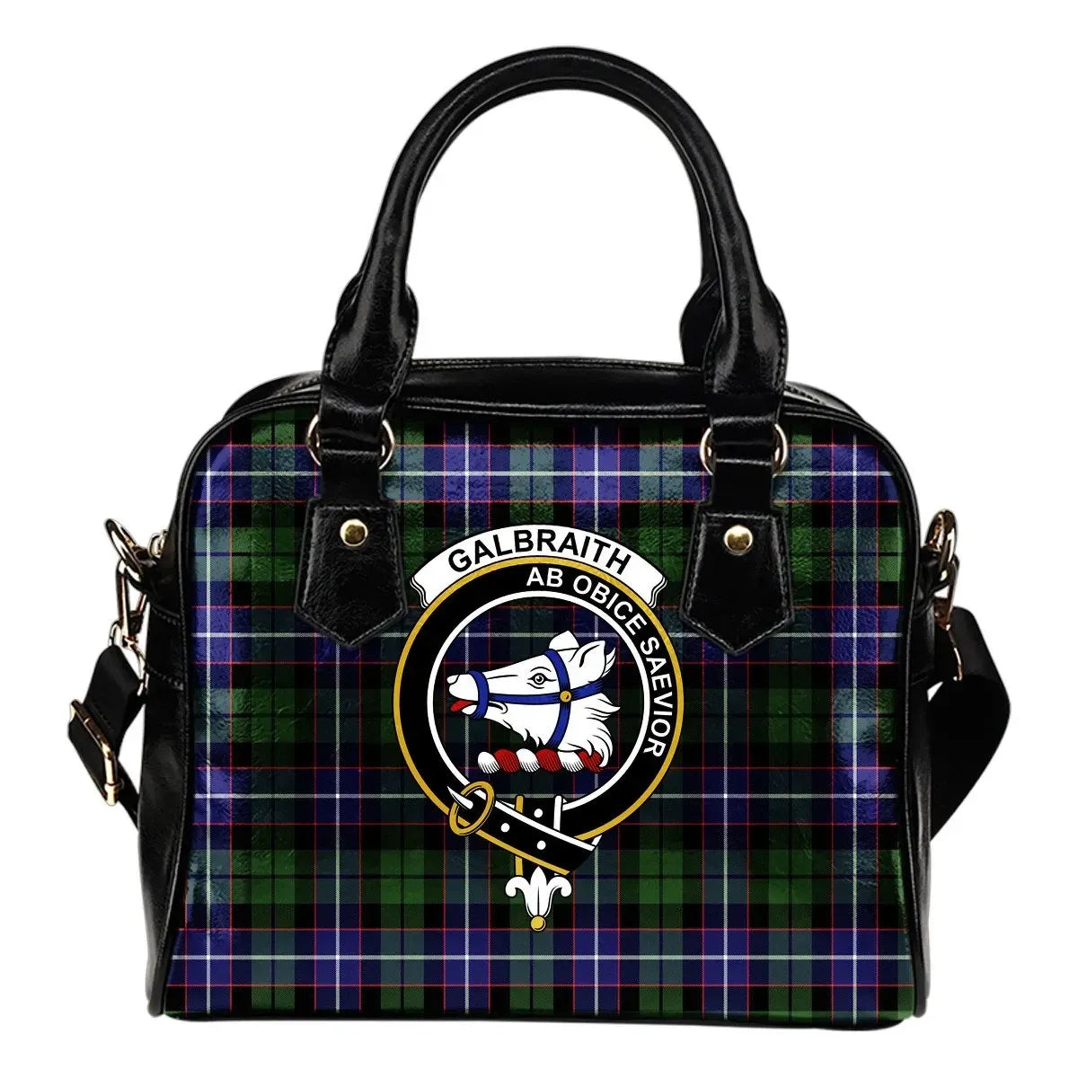 Galbraith Modern Tartan Crest Shoulder Handbag