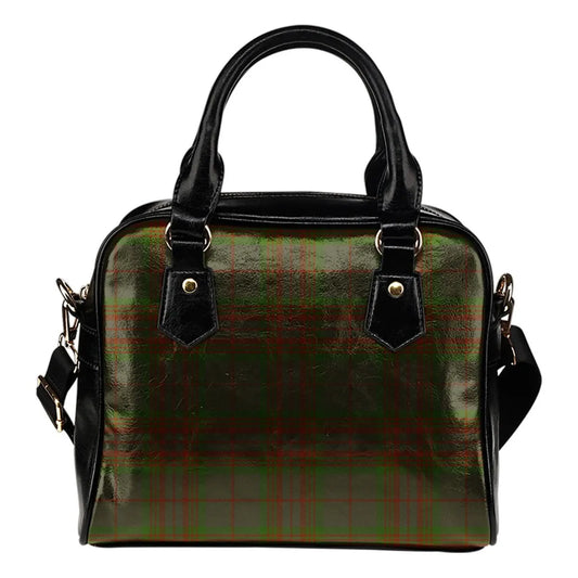 Gray Tartan Plaid Shoulder Handbag