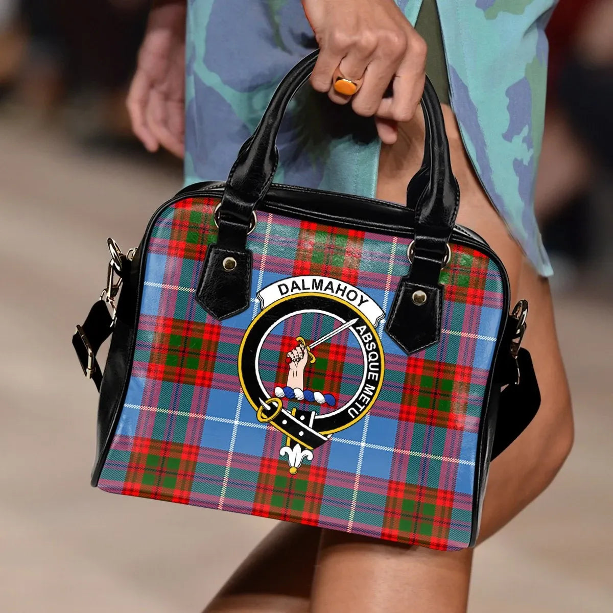 Dalmahoy Tartan Crest Shoulder Handbag