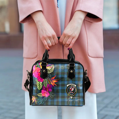 Cockburn Tartan Hibiscus Shoulder Handbag