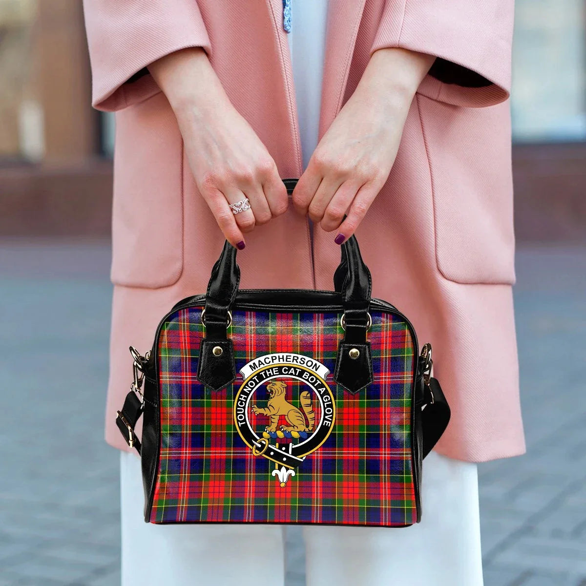 MacPherson Modern Tartan Crest Shoulder Handbag