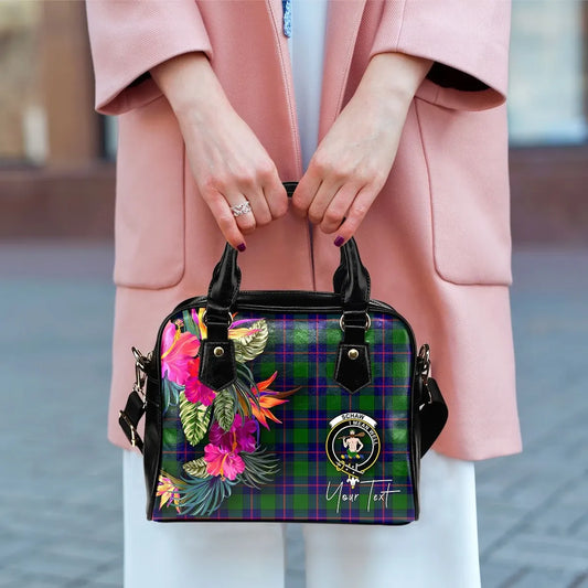 Schaw (of Sauchie) Tartan Hibiscus Shoulder Handbag