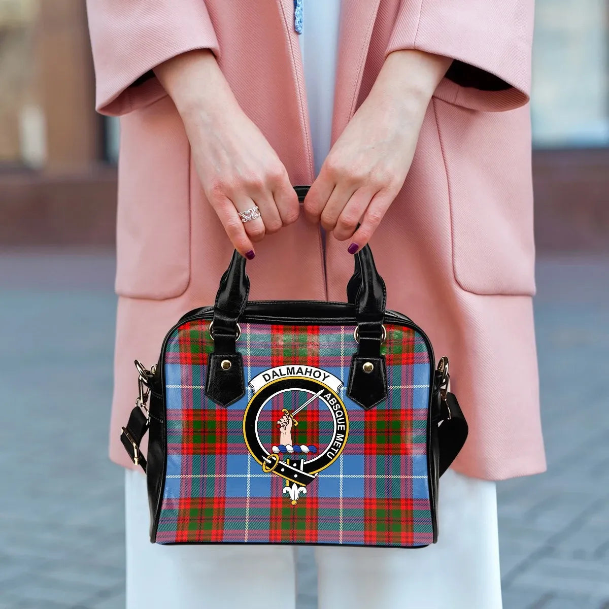 Dalmahoy Tartan Crest Shoulder Handbag