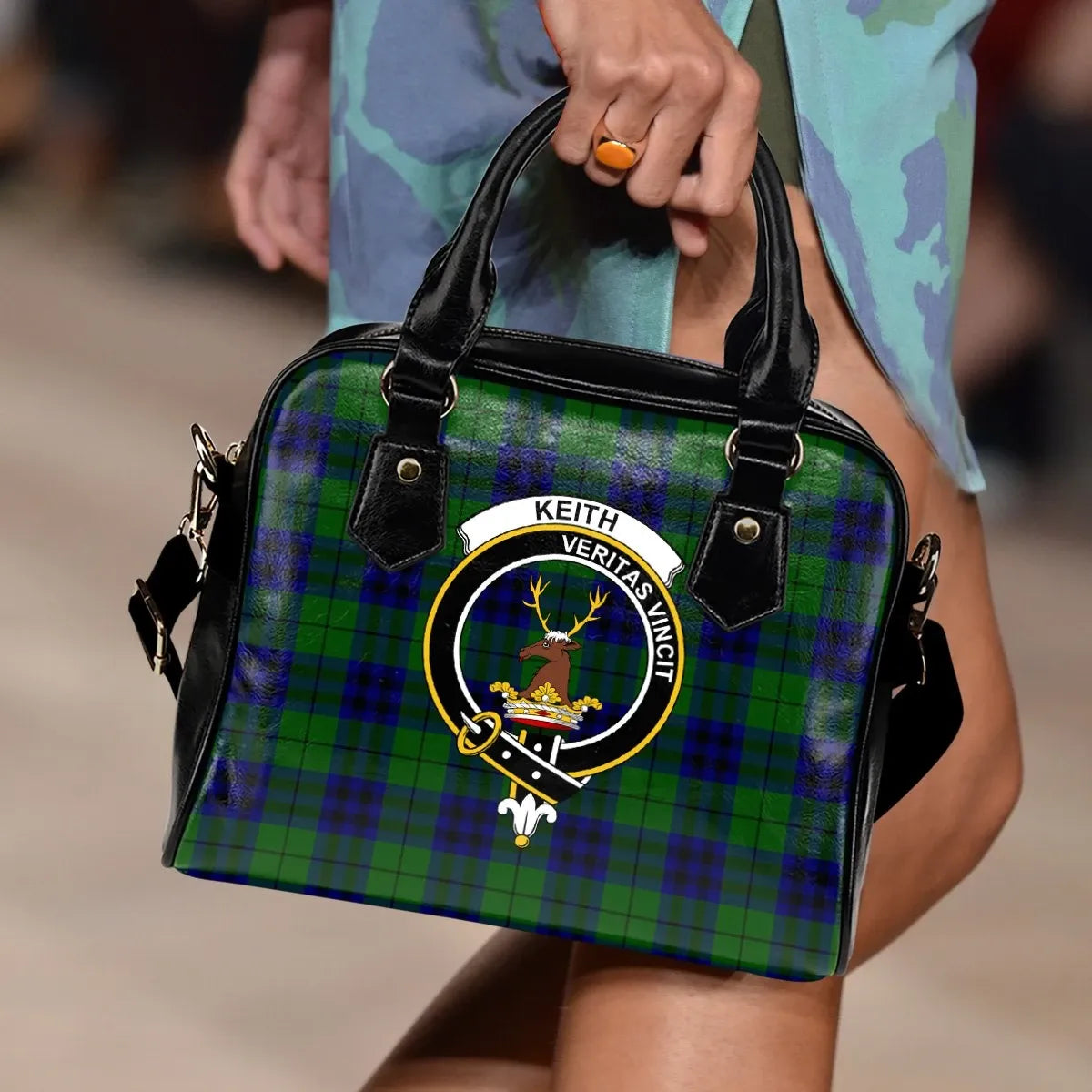 Keith Modern Tartan Crest Shoulder Handbag