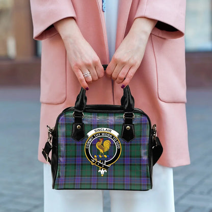 Sinclair Hunting Modern Tartan Crest Shoulder Handbag