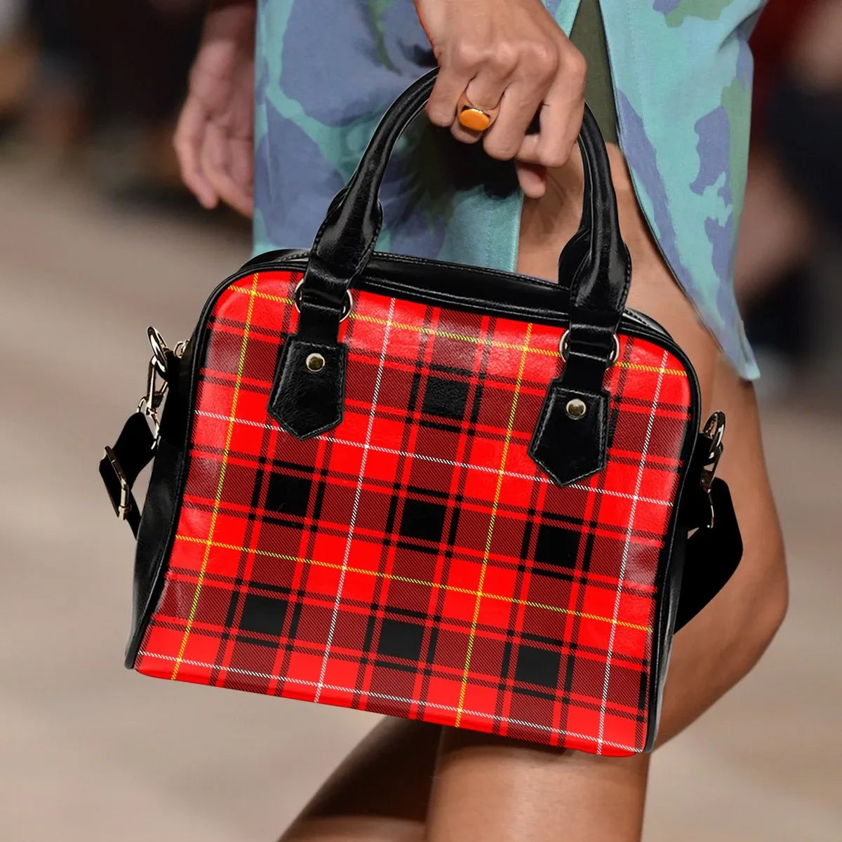 MacIver Modern Tartan Plaid Shoulder Handbag