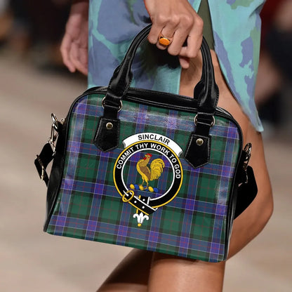 Sinclair Hunting Modern Tartan Crest Shoulder Handbag