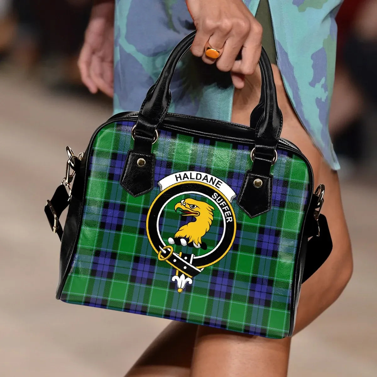 Haldane Tartan Crest Shoulder Handbag