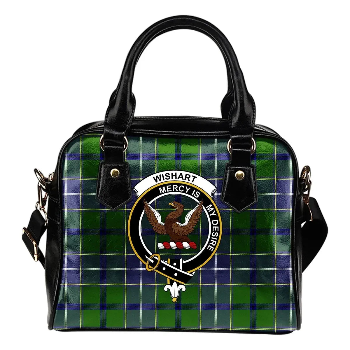 Wishart Hunting Tartan Crest Shoulder Handbag