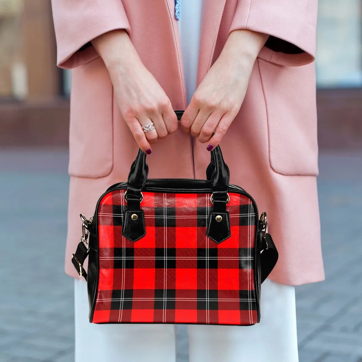 Ramsay Modern Tartan Plaid Shoulder Handbag