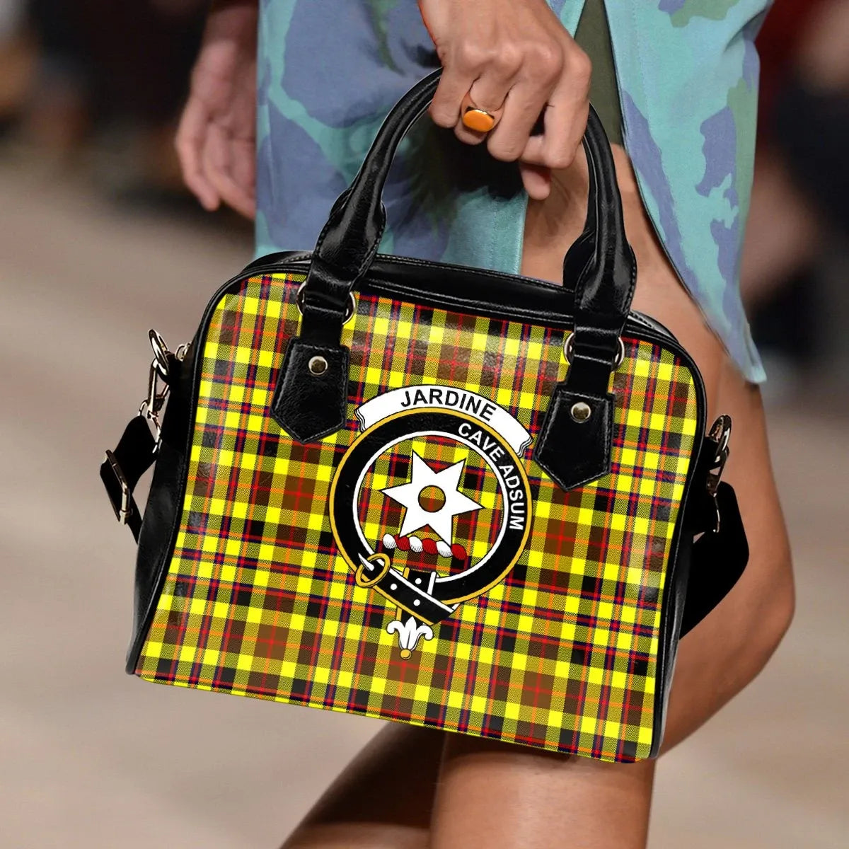 Jardine Tartan Crest Shoulder Handbag