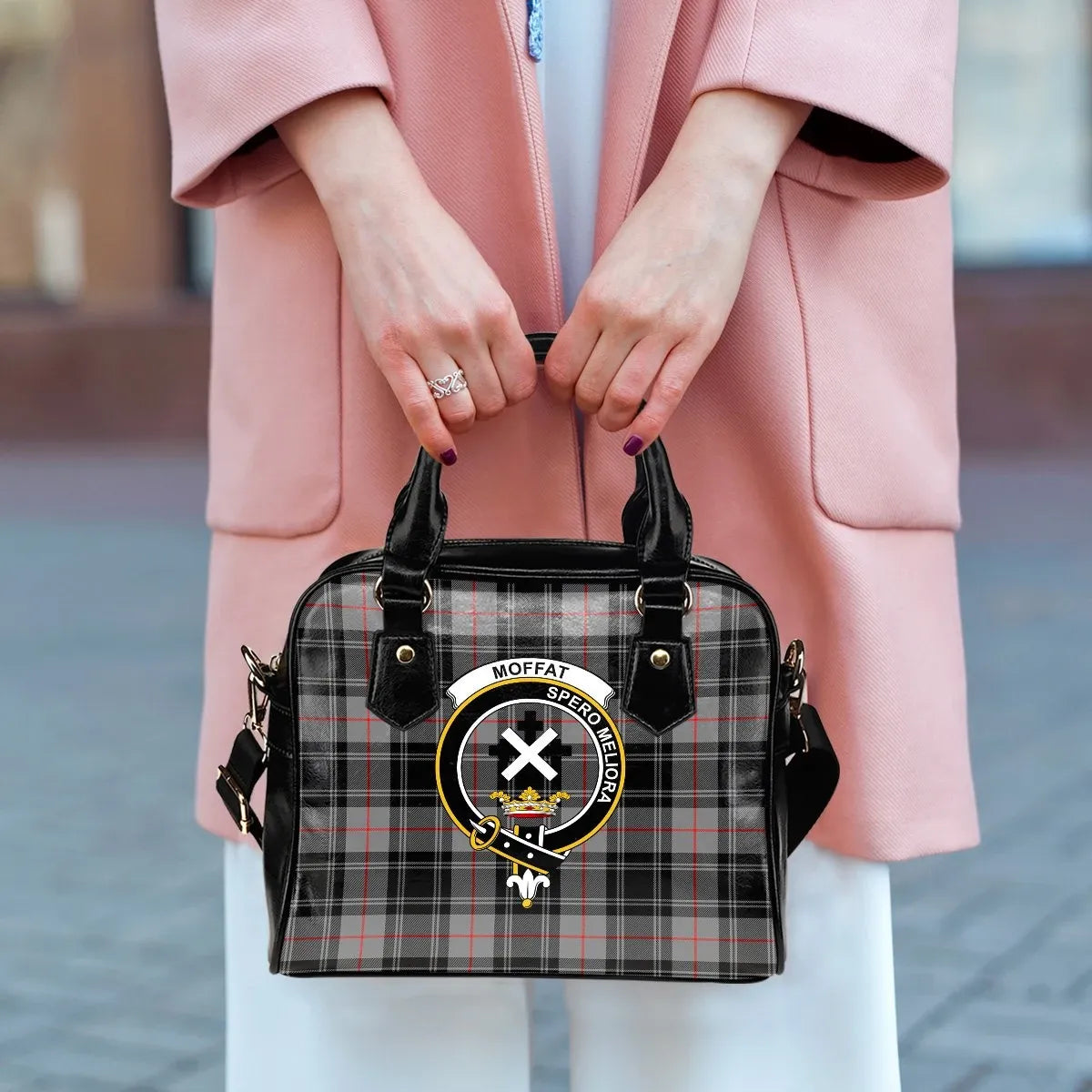 Moffat Modern Tartan Crest Shoulder Handbag