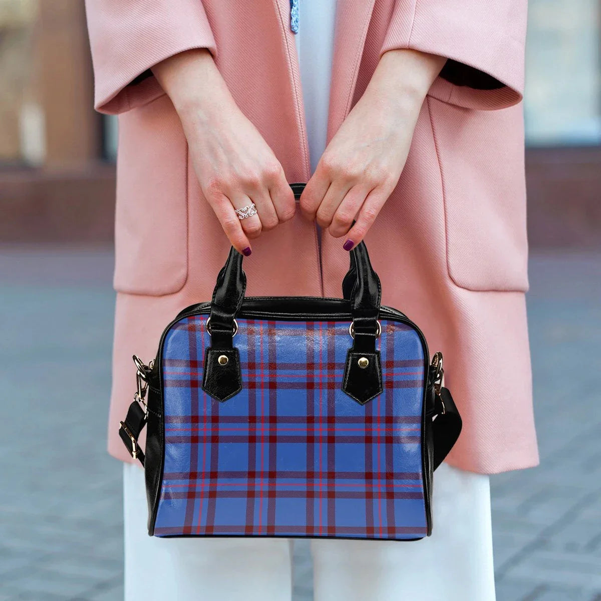 Elliot Modern Tartan Plaid Shoulder Handbag